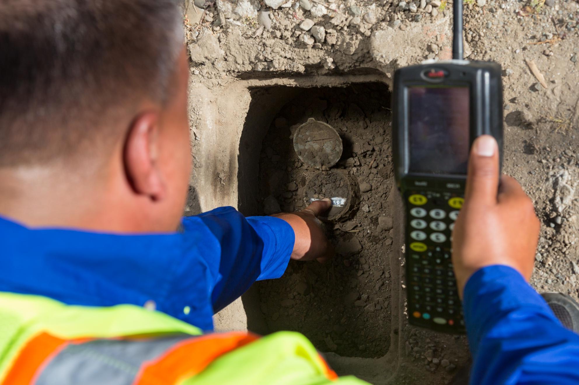 San Jose Water Crew Member Reading Water Meter